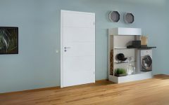 Residential door in white living room